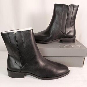 Ann Taylor Loft Flat Ankle Boots Black Size 10 NIB New Women's Fall Shoes $120